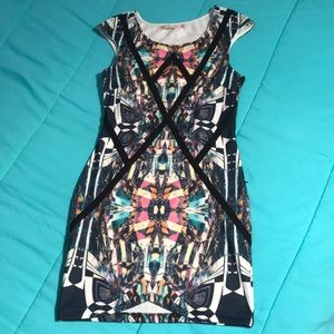 Psychedelic, Fitted, Sleeveless Mini Dress